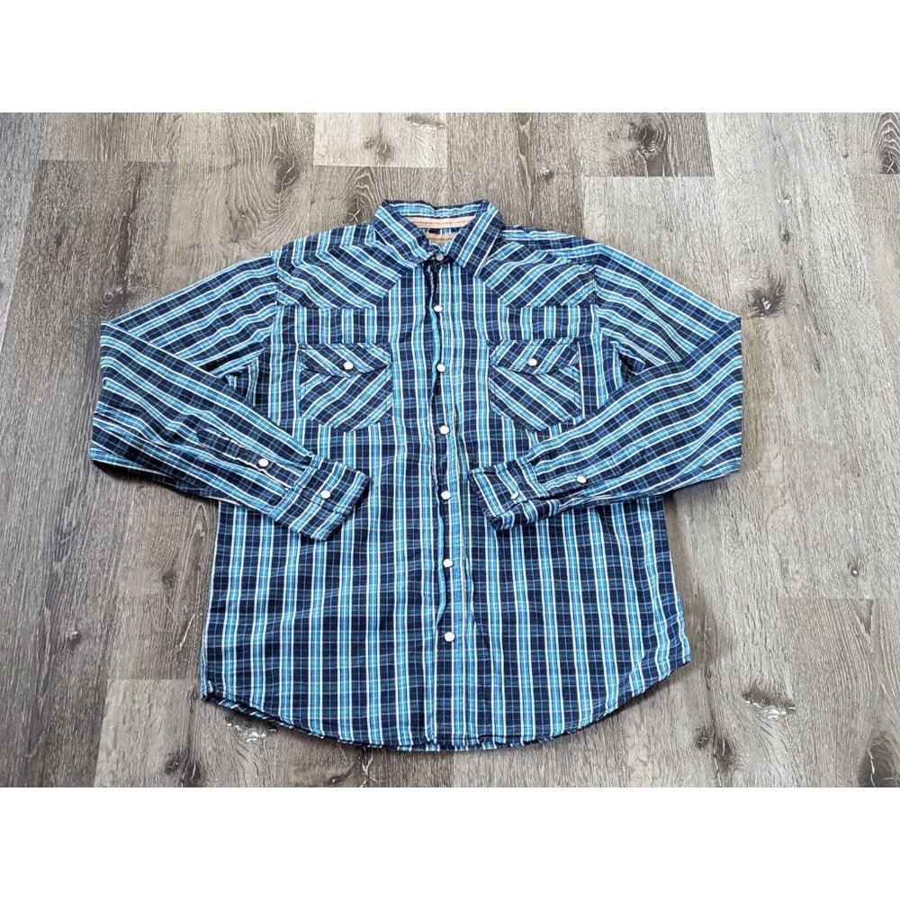 Red Camel Western Shirt Medium Pearl Snap Mens